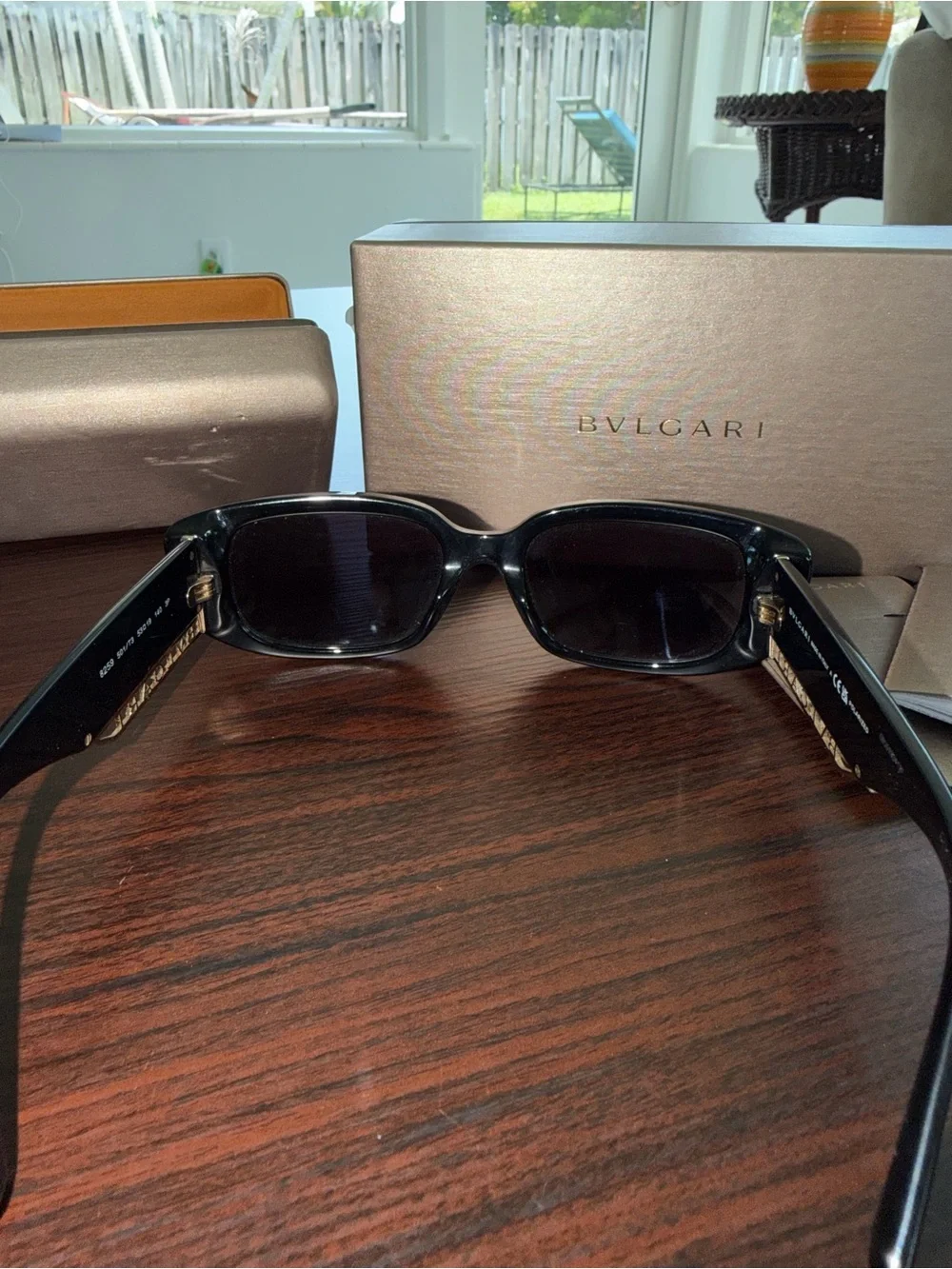 Bvlgari BV8259 Polarized 501/T3 Sunglasses with Gold Accents